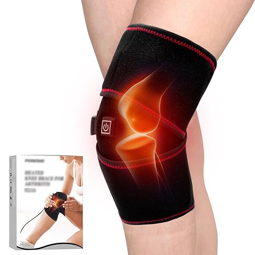 Heated Knee Brace Heating Pad for Arthritis Pain Relief,3 Adjustable Temperature Thermal Therapy Heated knee pad with USB Adapter