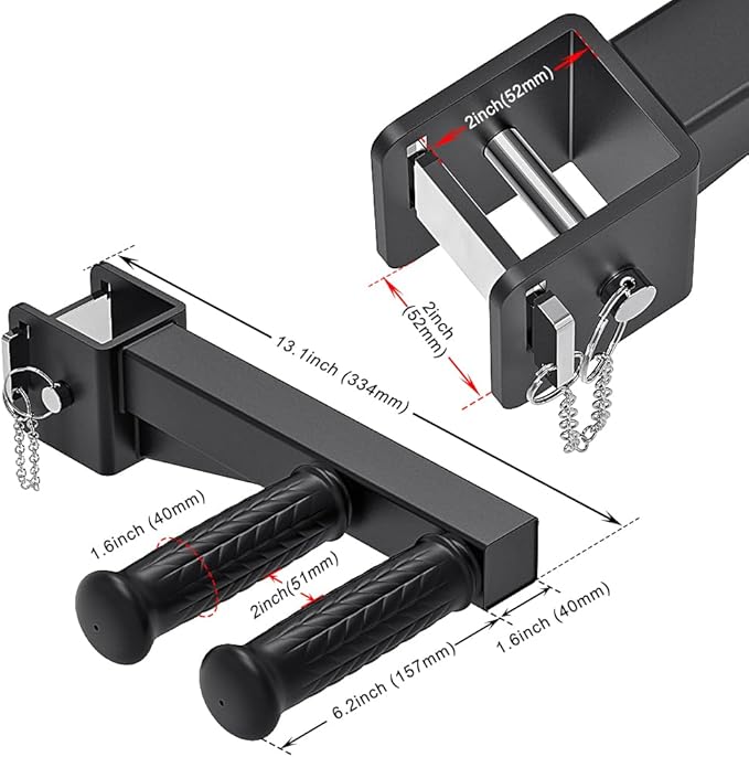 Nordic Hamstring Curl Attachment, Dip Bar, Belt Squat & Safety Spotter Arms for 2"x2" & 3"x3" Power Racks, Home Gym Strength Training Accessories