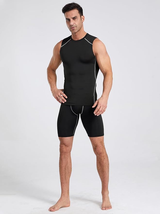 4/5/6 Pack Athletic Sleeveless Shirts for Men Workout Tank Tops Compression Tank Top Gym Muscle Shirts for Running