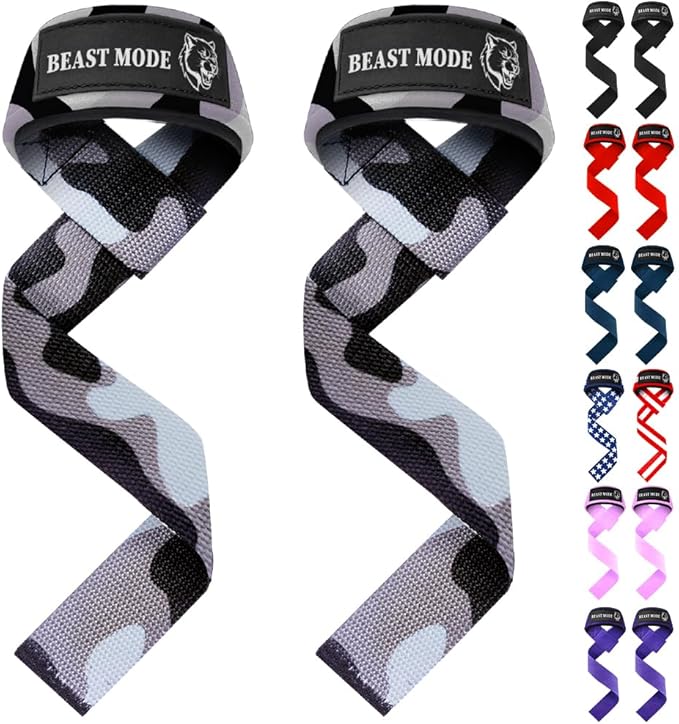 TECEUM Lifting Straps for Weightlifting Gym Strength Training - Wrist Straps with Neoprene Padded Cotton - Men & Women – Ideal for Powerlifting, Bodybuilding & Deadlifts