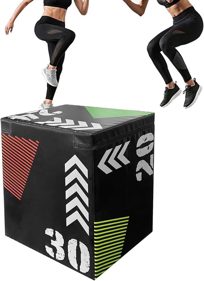 Plyometric Jump Box for Home Gym-Stable 3 in 1 Plyo Box,Workout Jumping Boxes for Exercise and Training in Height 16"/20"/24"/30"