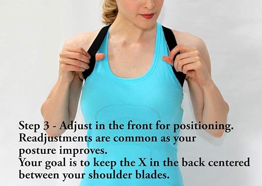Posture Corrector Wear 15 Minutes A Day Follow 4 Easy Stretches For Improved Lasting Results (Black XSmall)