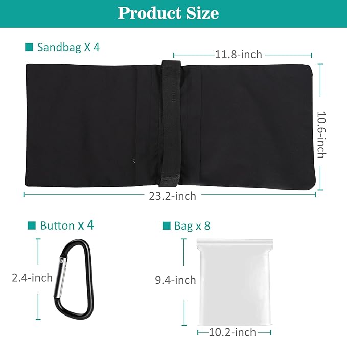 2 Packs Sandbags Weight Bags for Light Stand Photography Video Support, Heavy Duty Saddlebags for Backdrop Stand, Photo Tripod, Outdoor Canopy, Pop up Tent, Umbrella Base, Fishing Chair, Wedding Shed