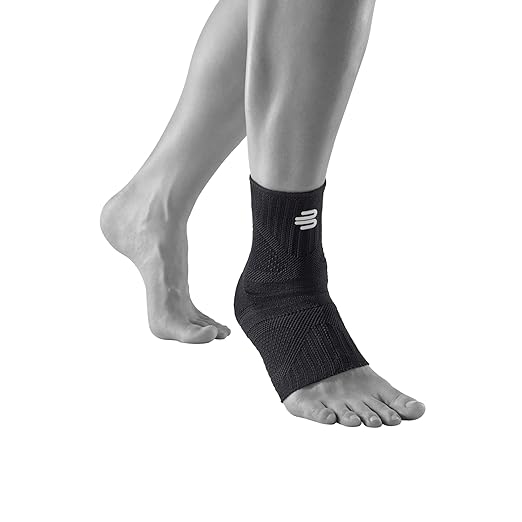 Bauerfeind Sports Ankle Support Dynamic - Ankle Compression Sleeve for Freedom of Movement - 3D AirKnit Fabric for Breathability - Premium Quality & Washable (S, All Black)