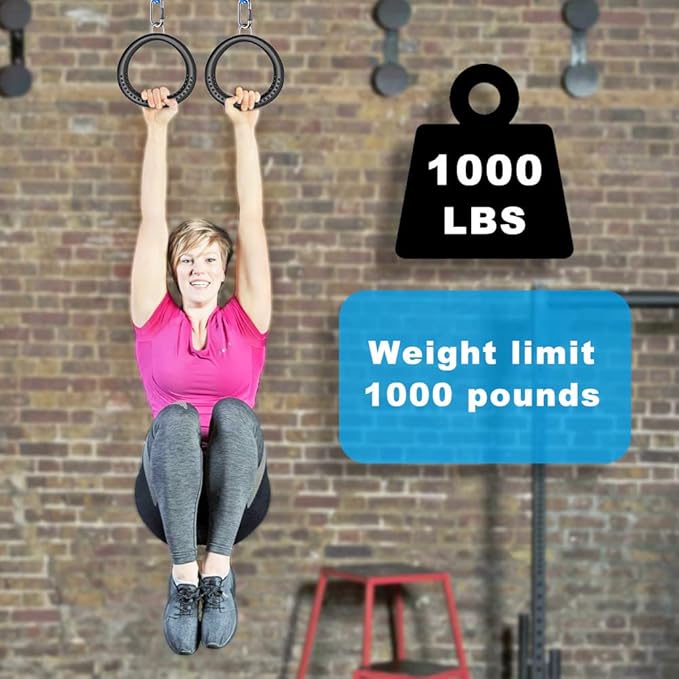 Dolibest 2 Pack of Ninja Gymnastic Rings,Monkey Ring Outdoor Backyard Ninja Accessories Set,Swing Bar Rings Obstacle Course for Training Equipment for Teens,1000LB Capacity