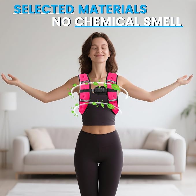 Weighted Vest, 6lb/8lb/12lb/16lb/20lb/30lb for Men, Women with Reflective Stripe, Weight Vests Adjustable for Workout, Strength Training, Running, Fitness, Muscle Building, Weight Loss clearance