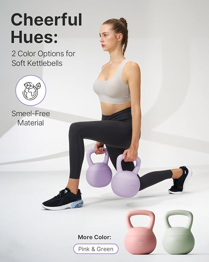 YOTTOY Soft Kettlebell,Kettlebell Anti-Slip Grip Weight for Home Workouts, Kettlebells Set Strength and Safety Guaranteed