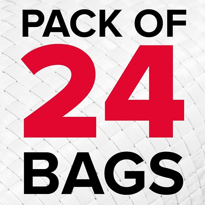Heavy Duty Sand Bags Pack of 24, White Empty Sandbags with Built-In Ties, Woven Polypropylene UV Protection 1600 Hours, Fillable Bags for Flood Control, Weight, 38x18 inches, 90 Pounds Volume