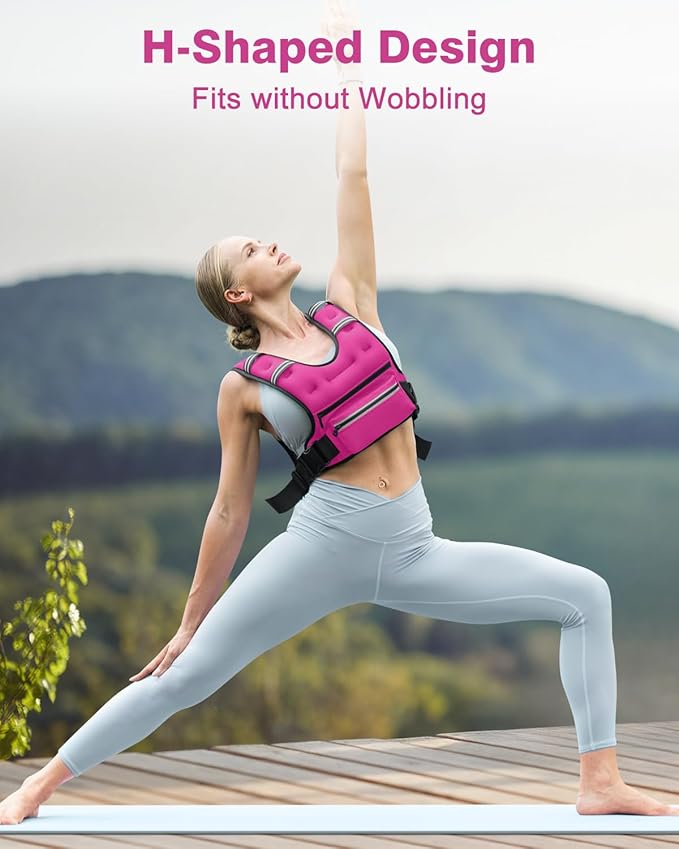 Weighted Vests for Women Men, 8 12 16 20 lb Weighted Vest with Storage Pockets, Rucking Vest with Reflective Stripe, Adjustable Straps Weight Vest for Running, Walking, Workout, Training