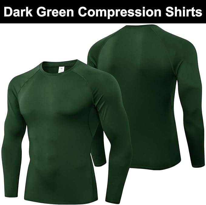SPVISE 1 or 3 Pack Men's Compression Shirts Long Sleeve Workout Gym T-Shirt Running Top Cool Dry Sports Baselayer Undershirts