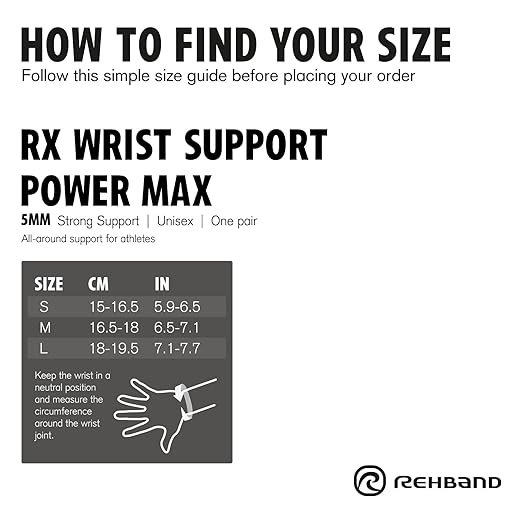 Rehband RX Wrist Support Power Max, 3-in-1 Neoprene Sleeve + Wrap for Strength Training, Protects during Kettlebell Training, stabilizes wrist, forearm protection, Colour:Carbon/Black, Size:Small