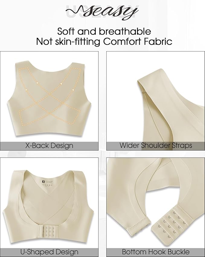 Front Closure Back Posture Corrector for Women Posture Correcting Adjustable Back Support for Women Bras Chest Shaper