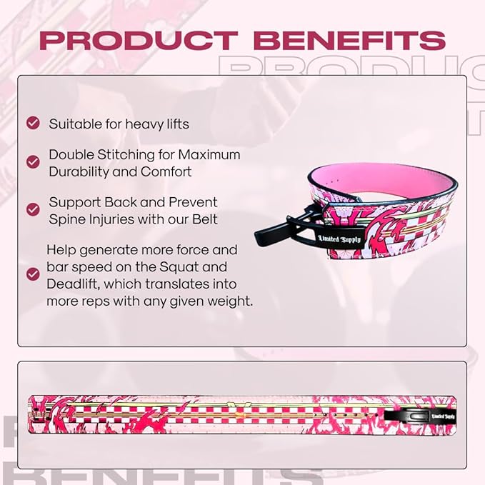 Anime Lever Belt, Weight Lifting Belt, Heavy Duty Powerlifting Weightlifting Gym Belt for Deadlifts Squats Back Support