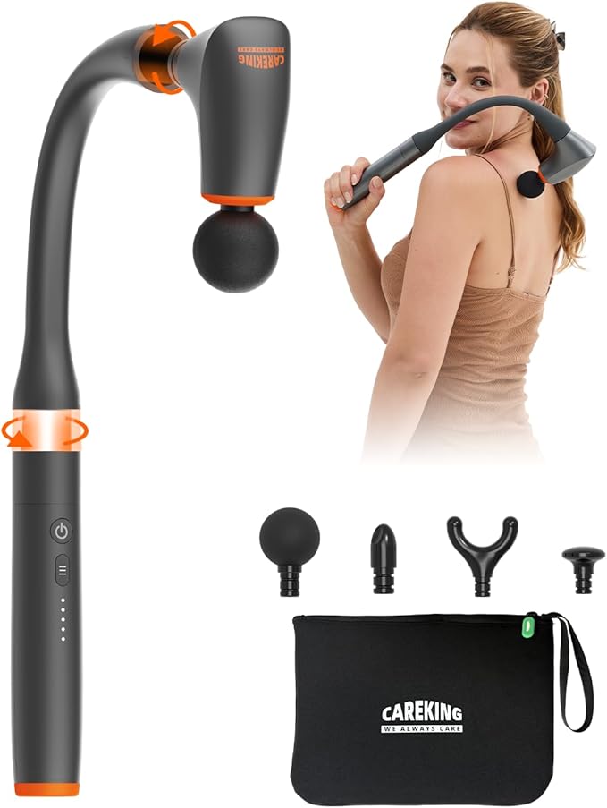 Detachable Massage Gun Deep Tissue For Shoulder,Neck, Arm, Thigh,Waist-Ergonomic Handheld Extension Back Massager For Pain Relief, Portable Muscle Massager, Best Gifts For Women Men, FSH-HSA-Eligible