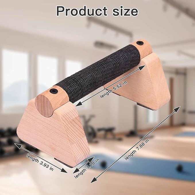 Wooden Parallettes Bars for Calisthenics - Handstand Push Up Bars for Training, L-Sit & Dip Workouts - Portable Fitness Equipment for Home Gym