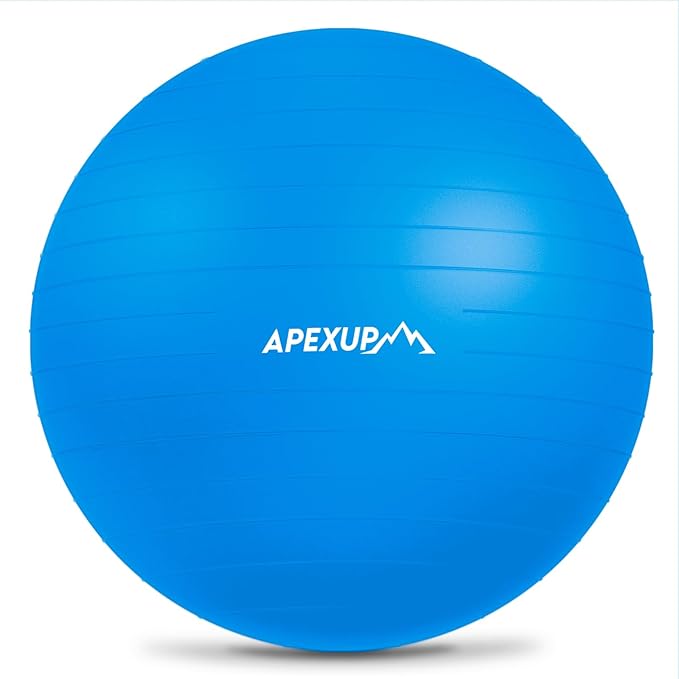 APEXUP Yoga Ball Exercise Ball Anti Slip Heavy Duty for Fitness, Balance & Core Workout, Balance Training, Pregnancy & Physical Therapy, 5 Sizes