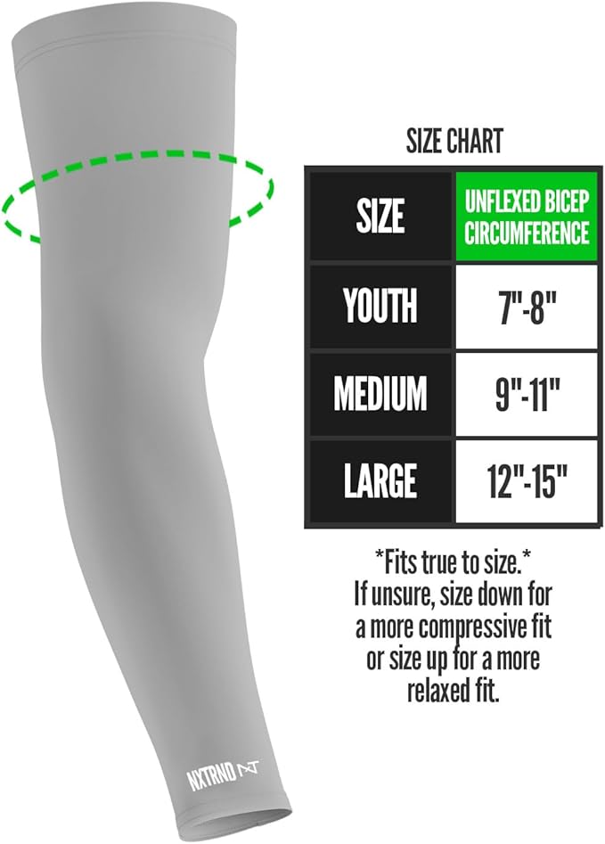 1 Pair Nxtrnd Compression Arm Sleeves for Men, Breathable Football, Basketball, Baseball Accessory, Adult & Kids