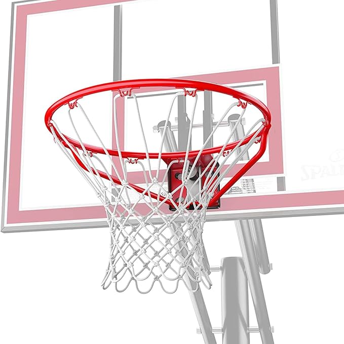 Spalding Regulation Size 18" Steel Basketball Rim with Net Included | Choose from Fixed or Breakaway | Replacement Rim for Indoor or Outdoor Hoop