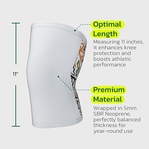 aoFIT Knee Brace for Women Men (1 Pair) 5mm Neoprene Knee Compression Sleeve Knee Support, Non-Slip Braces for Training & Fitness, Weightlifting, Black Onyx XX-Large