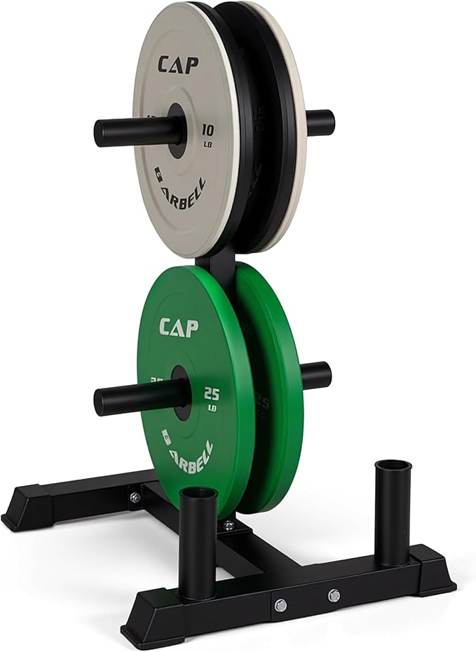 CAP 2-inch Olympic Bumper Plate Weight Set | 100-370 lbs | Multiple Colors | Storage Rack Optional