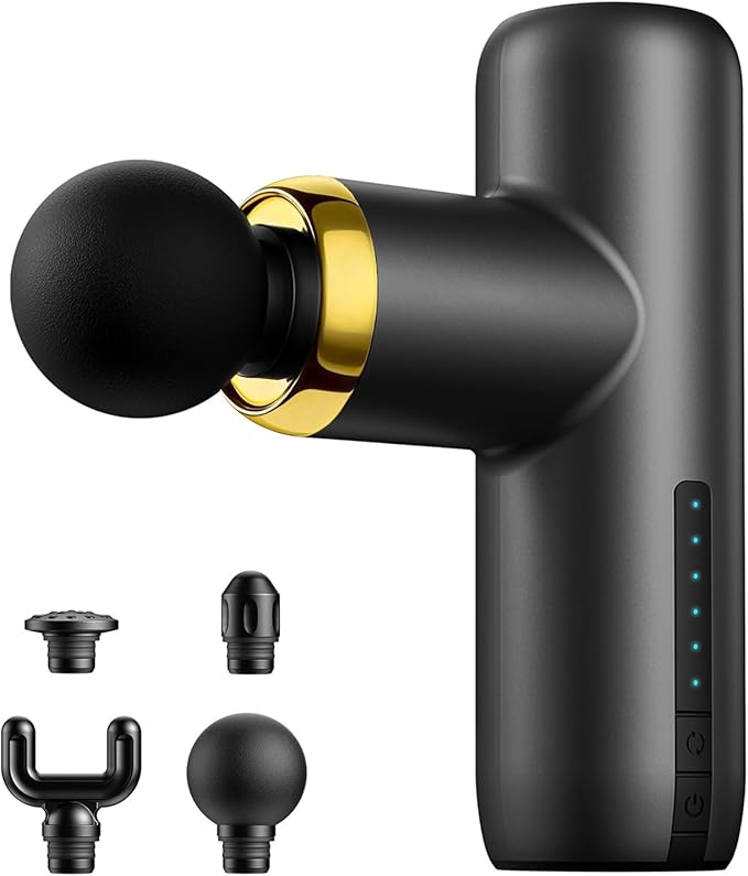 Mini Massage Gun Pocket-Sized Massage Gun Deep Tissue Quiet, Portable Percussion Muscle Travel Massager Gun,Back/Neck Massager for Pain Relief Deep Tissue (Black)
