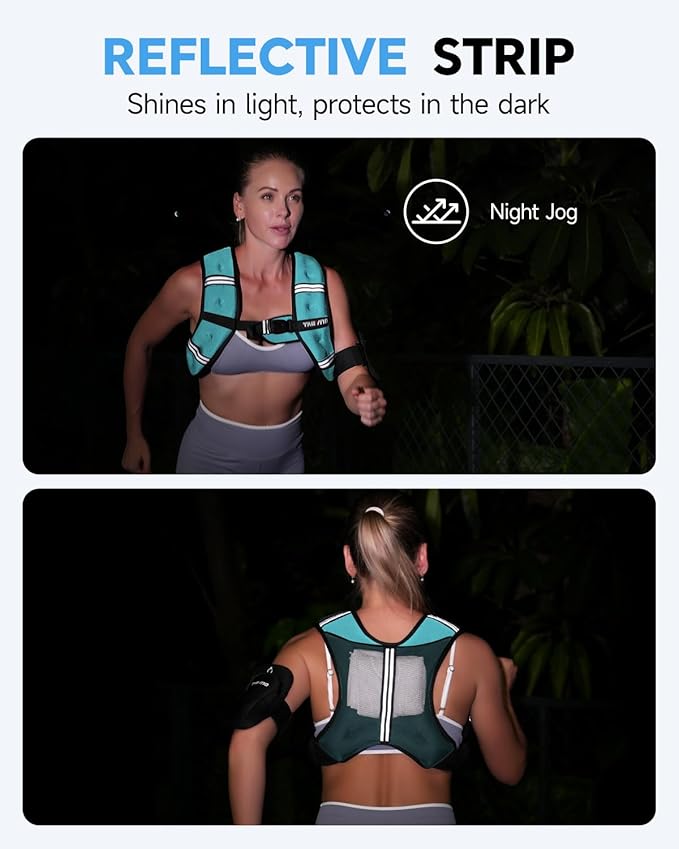 Weighted Vest, 6lb/8lb/12lb/16lb/20lb/25lb Weighted Vest Woman with Detachable Phone Pouch, Suitable for Women, Men, Ideal for Workout, Strength Training, Fitness, Running, Weight Loss, Walking