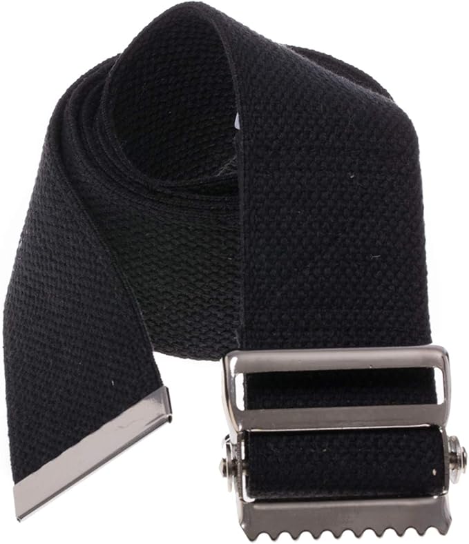 COW&COW Transfer and Gait Belt with Metal Buckle for Caregiver Nurse Physical Therapist 2 inch(Black, 72")