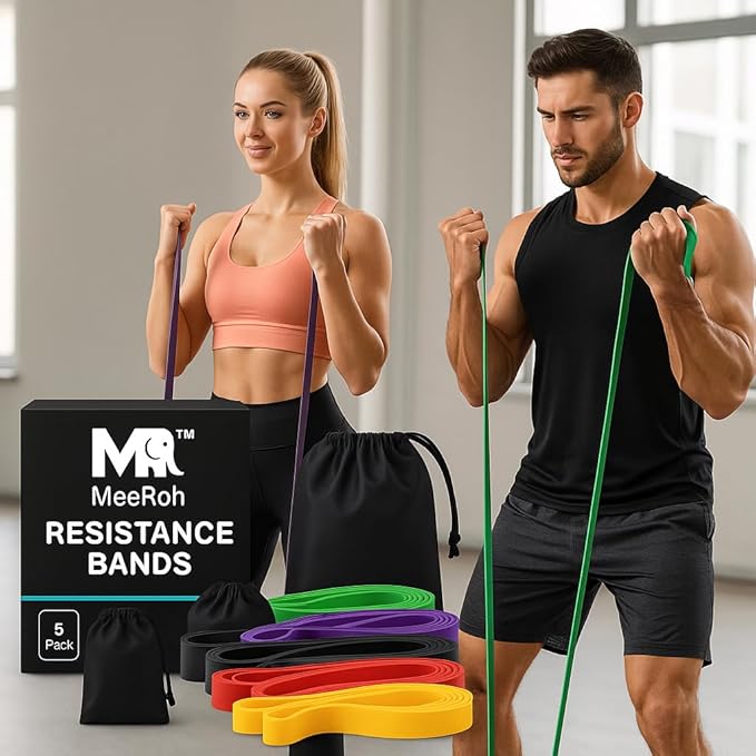 MeeRoh Pull Up Assist Band – Heavy Duty Resistance Band for Pull Ups – Premium Calisthenics Equipment for Home Gym – Assisted Pull Up Bands for Strength Training, Mobility & Pullup Bar Doorway Use