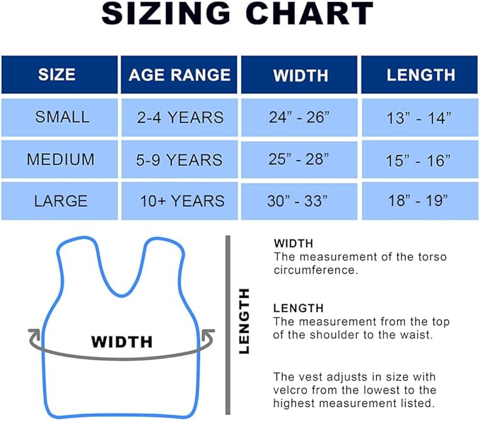 Weighted Vest for Kids(Ages 5-9, Medium) – Fully Adjustable Sensory Compression Vest for Children with Autism, ADHD, SPD - Includes 3lb Removable Weights