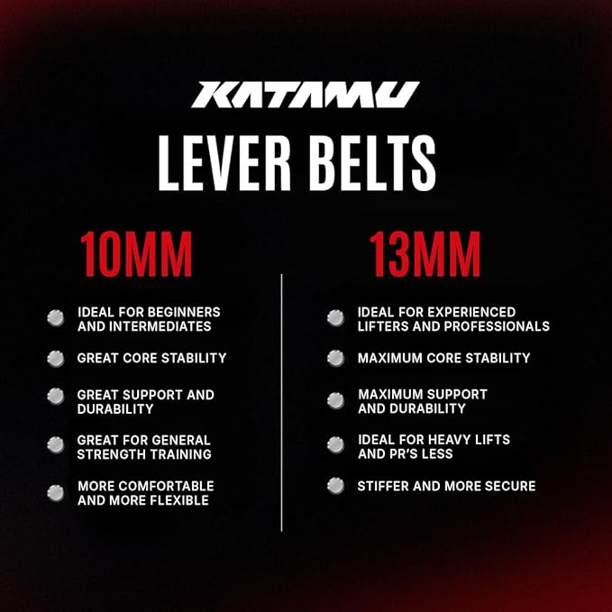 Katamu Premium Leather Lever Weightlifting Belt – Secure Steel Lever, Powerlifting Support for Deadlifts, Squats & Heavy Lifts - Be A Hero