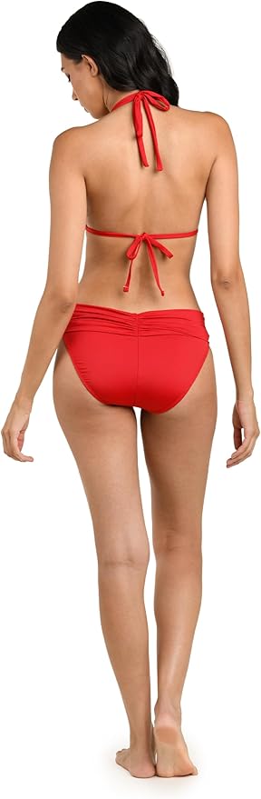 Island Goddess Rouched Halter Bikini Swimsuit Top