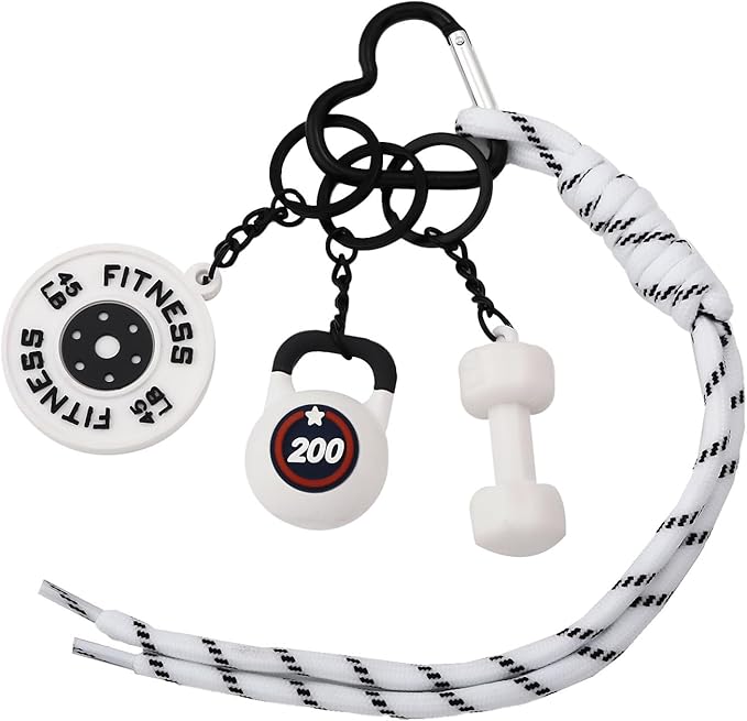Gym Dumbbell Barbell Kettlebell Purse Keychain - Muscle Faith Cup Rope Gym Bag Handbags Purse Charms - Fitness Gift