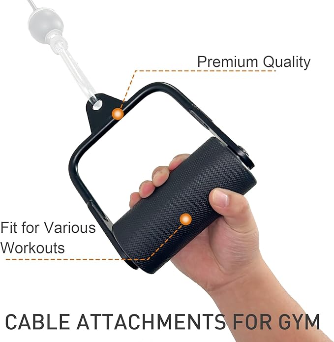 Arm Wrestling Handles, Thick Armwresting Training Equipment LAT Pulldown Attachments D Handle, V Bar Cable Machine Attachments, Gym Handles for Forearm, Wrist Strength Training