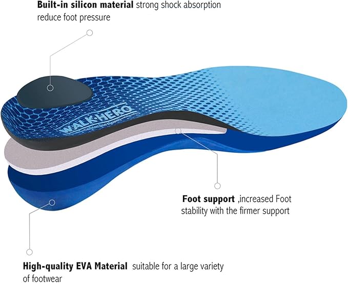 Plantar Fasciitis Feet Insoles Arch Supports Orthotics Inserts Relieve Flat Feet, High Arch (Mens 14-14 1/2)