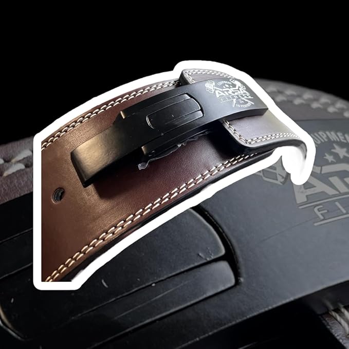 Arsa Fitness Weightlifting Adjustable Lever Belt for Men & Women Leather Weight Belt for Powerlifting Back Support Workout Deadlifts Squats 10MM Thickness 4" Width Royal Oak