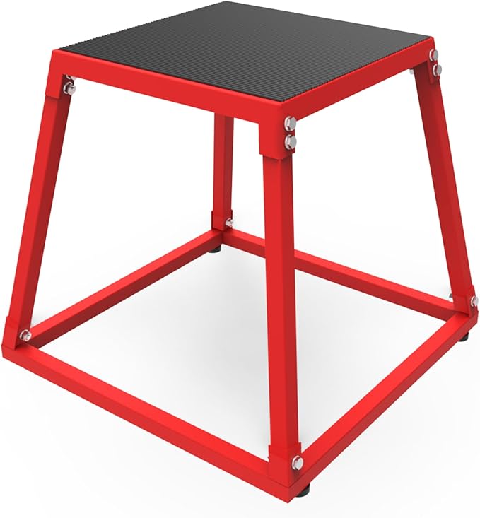 Garvee Steel Plyo Box for Exercise, Plyometric Jumping Box Metal Exercise Step Up Box with Anti-Slip Surface for Home Gym Training,Single and Set