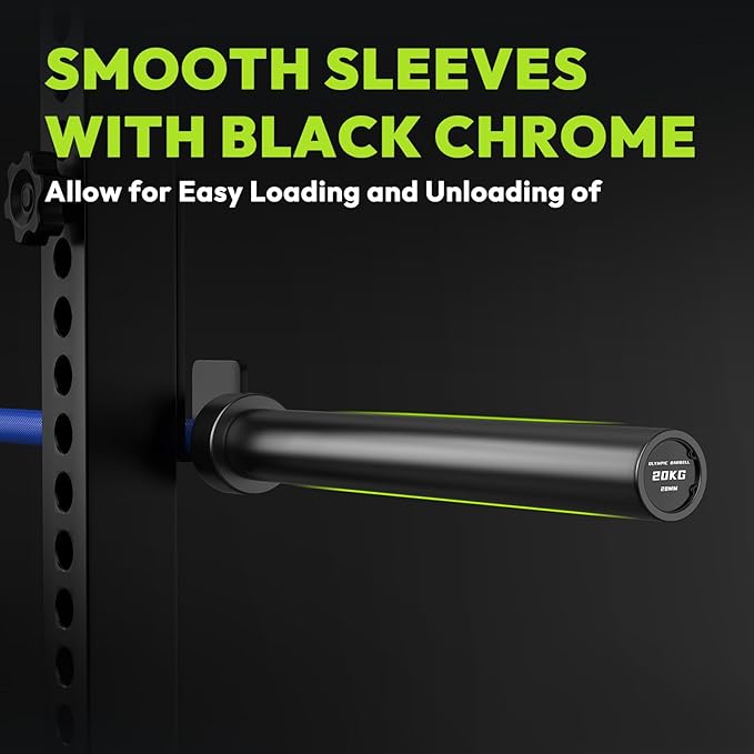 Olympic Barbell, 45lb 2-inch Weight Bar for Bench Press, 7ft Olympic Power Bar, 1000 lb/1500 lb High-Capacity, Hard Chrome, Knurled Grip, Strength Training Deadlift Weightlifting Squat