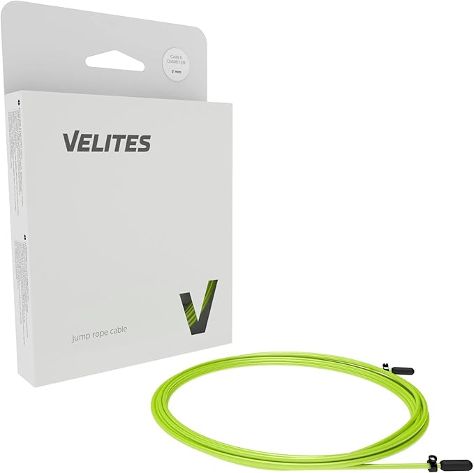 Velites Skipping Rope Spare Replacement Cable for Crosstraining, Fitness and Boxing by VELITES | Yellow PVC, steel 2 mm diameter | For Regular Training | Compatible with other brands.