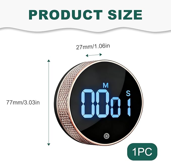Digital Kitchen Timer, Magnetic Countdown Countup Visual Timer with Large LED Display, Digital Temporizador for Classroom Cooking Fitness Baking Studying Teaching, Easy for Kids and Seniors
