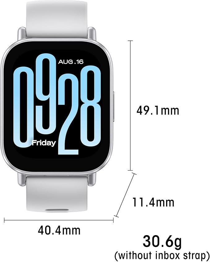 Xiaomi Redmi 5 Active Smart Watch, Step Counter Sport Watch for Women Men with 2" LCD Large Display, 140 Sports Modes, 5ATM Waterproof (Active-Matte Silver)
