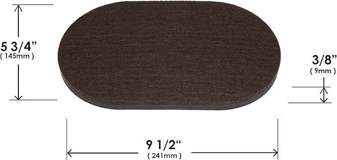 Slipstick 9-1/2” x 5-3/4” Oval Heavy Furniture Movers for Hardwood Floors (4 Pack) Premium Reusable Felt Furniture Sliders for Moving Heavy Appliances & Furniture on Hard Surfaces, CB139