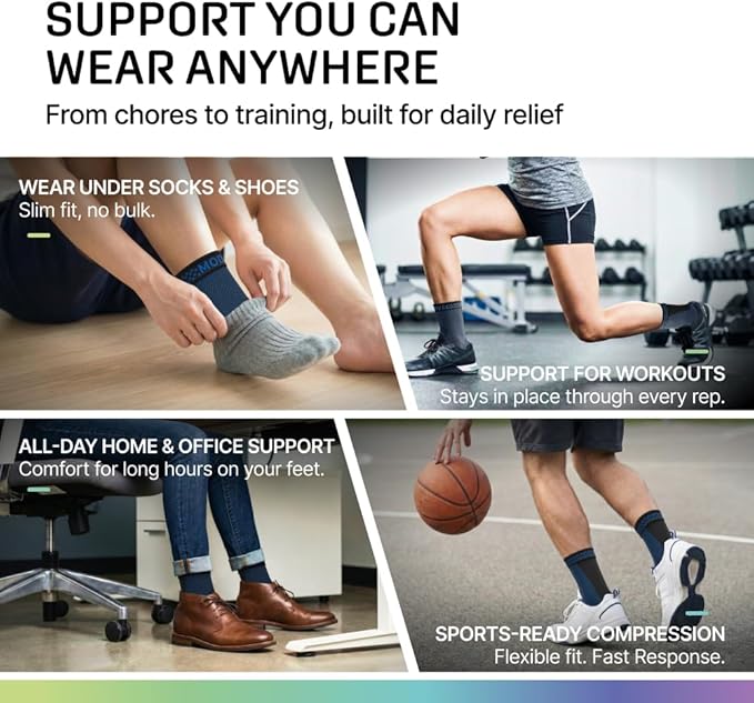 Modvel Ankle Brace for Women & Men - Compression Ankle Sleeve & Foot Brace, Right Left Ankle Support for Sprained Ankle, Achilles Tendonitis, Plantar Fasciitis Relief, Running Basketball Soccer
