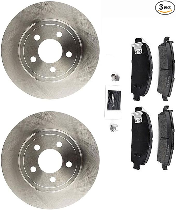 Front Brakes and Rotors Kit Semi-Metallic Brake Pads and Rotors for Chevrolet P30 1980 1981 1982 1983 1984 5.7L V8 Behind Hub - Disc Only;DRW;Rail Slid