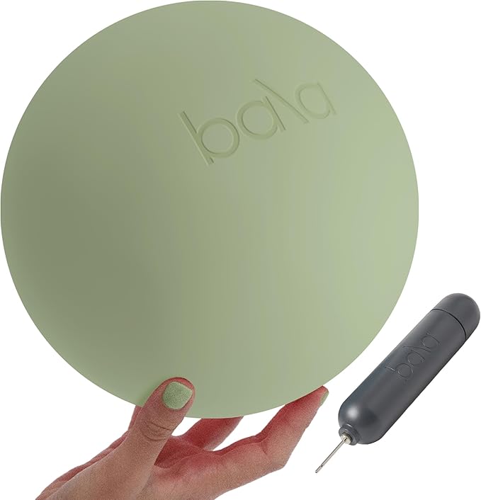 Bala Pilates Ball, Non-Weighted Exercise Ball - Small 8" Yoga Ball for Barre, Stretching, Strength & Core Training - Workout Accessory with Mini Pump for Home Gym & Fitness Routines - 100% PVC