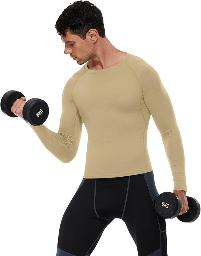 SPVISE 1 or 3 Pack Men's Compression Shirts Long Sleeve Workout Gym T-Shirt Running Top Cool Dry Sports Baselayer Undershirts