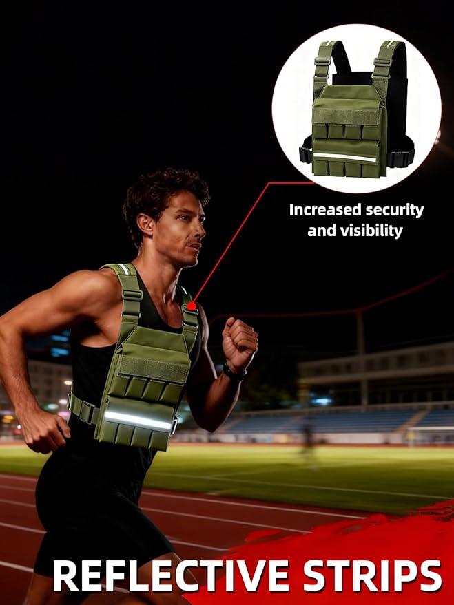 SMONT Weight Vest for Women Men - Adjustable Rucking Vest Strength Training, Running, Walking - Secure Fit for Gym Outdoor Workouts Strengthen Endurance Training（Excluding Lead Blocks）