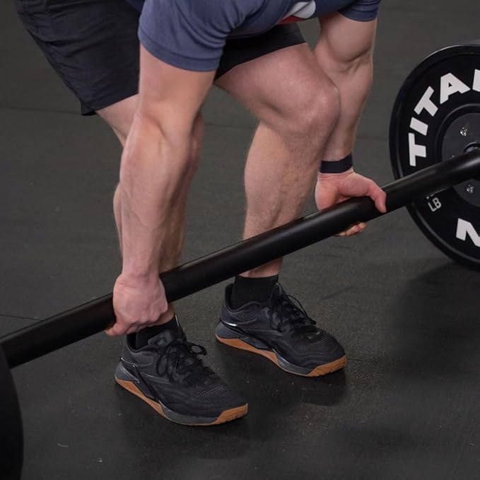 Titan Fitness Axle Barbell, Fat Grip Strength Training, Olympic Bar, Powder-Coated Steel