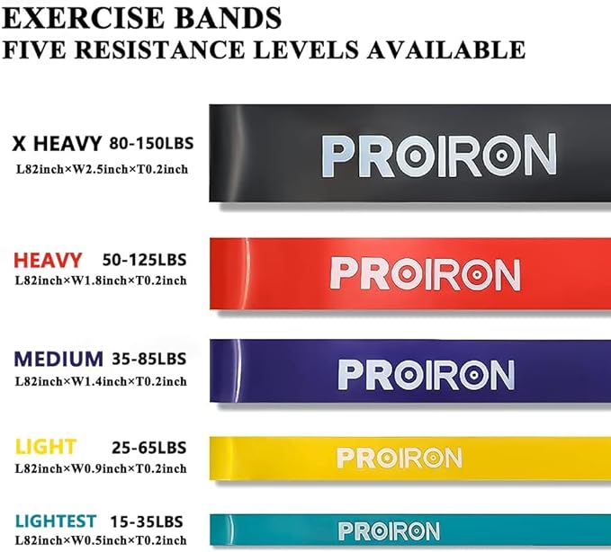PROIRON Resistance Bands Pull Up Bands Comfortable Exercise Bands Anti-Slip Workout Bands for Pull up Dip Squat Gym Workout Physical Therapy Stretch Bands for Men & Women