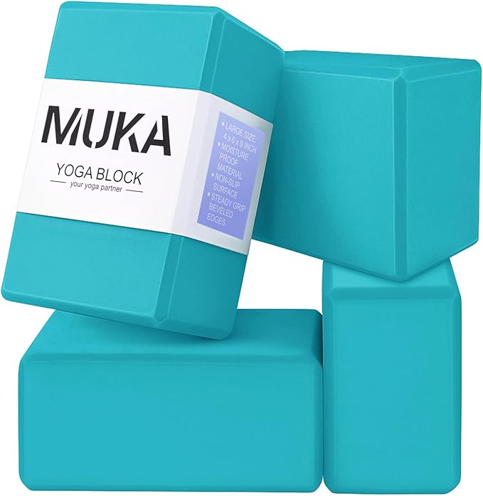 Muka Yoga Blocks 4x6x9 Inch, High Density EVA Foam Yoga Brick for Meditation, Pilates