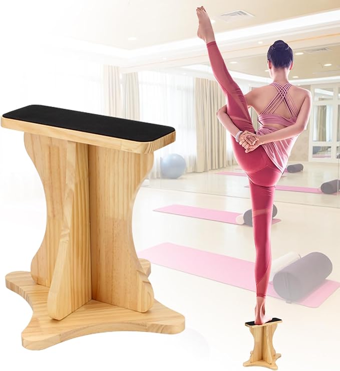 Cheer Balance Trainer, Wooden Cheer Flyer Stand, Cheer Stand for Cheerleading Flyer Balance, Cheer Flyer Stand Balance and Flexibility Trainer for Flexibility Core Strength (Cross Structure)